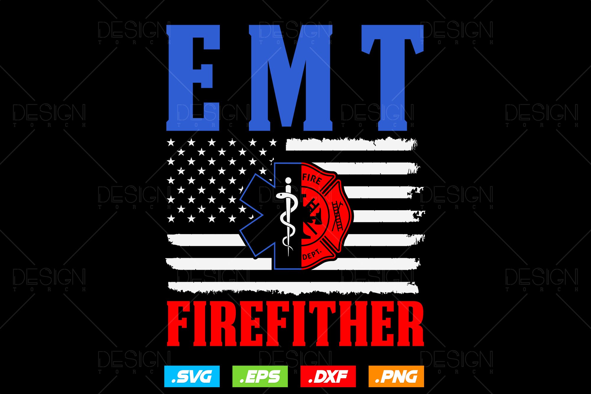 Emt Firefighter Logo