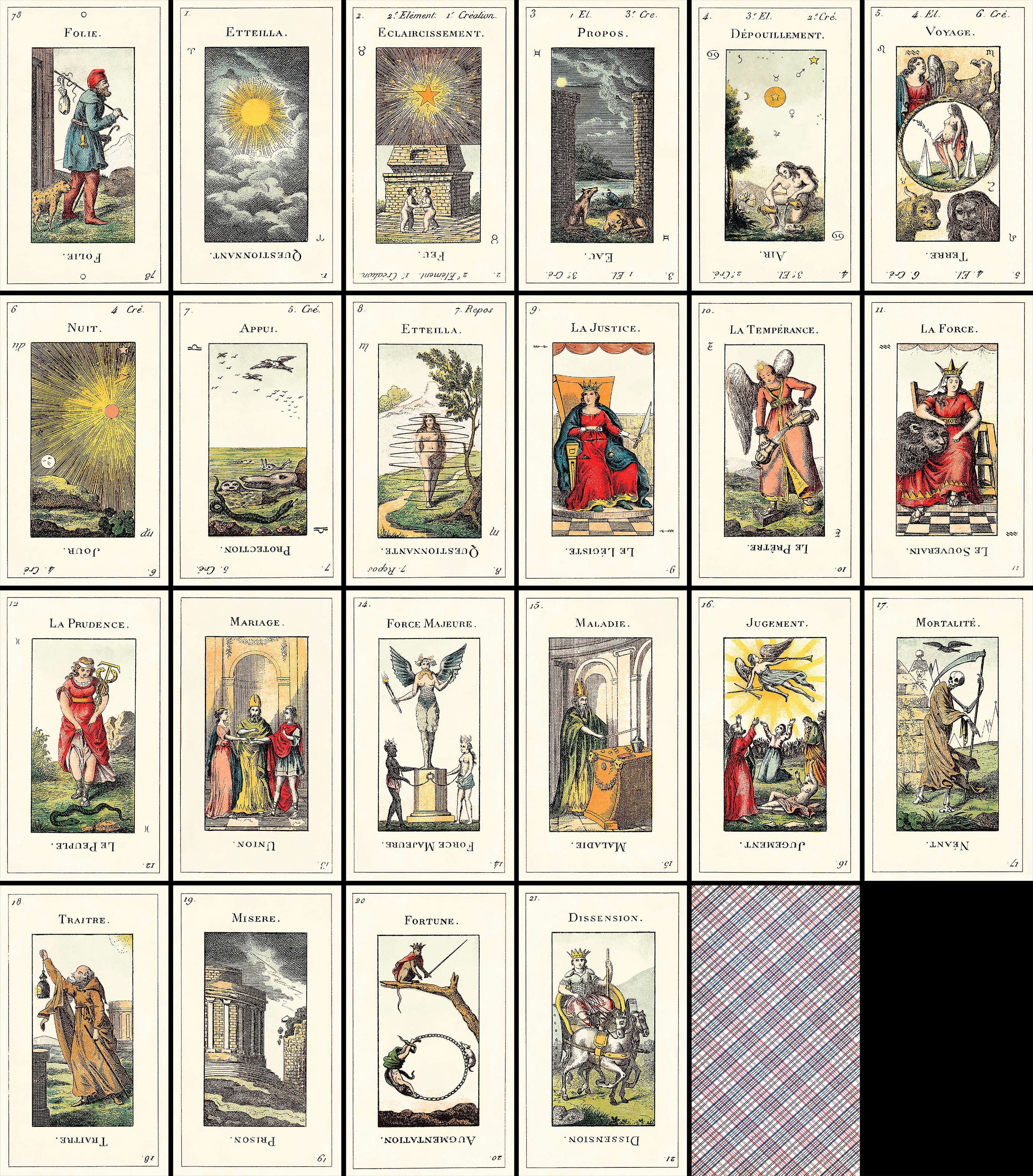Grand Etteilla Tarot Major Arcana Hi Res Restored Images