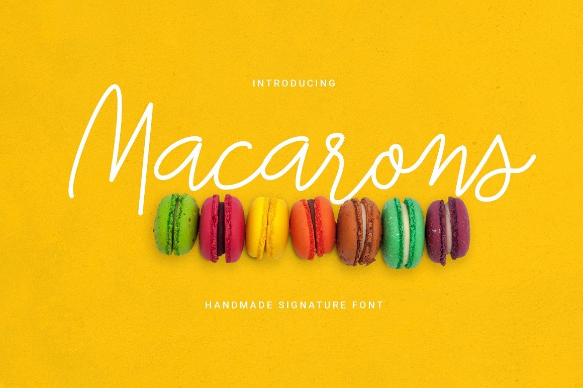 Macarons - Font and Extras / Cursive Font / Script Font /