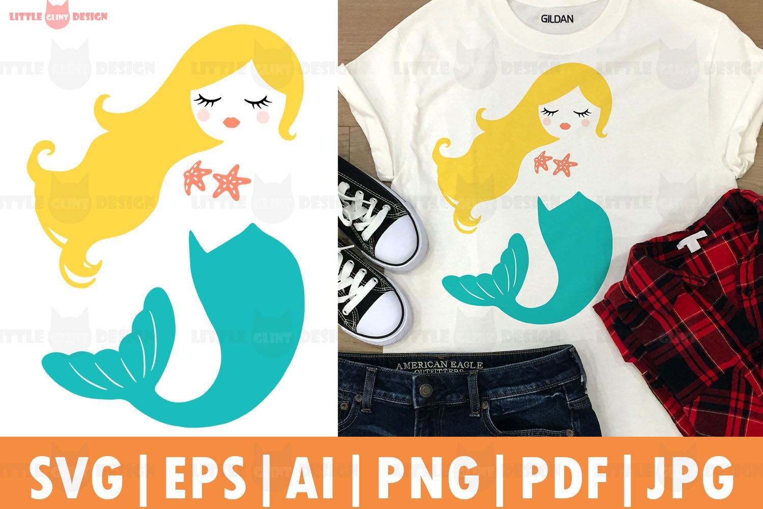 Download Mermaid T Shirt Svg Mermaid Clip Art Long Hair Meimaid 908968 Cut Files Design Bundles