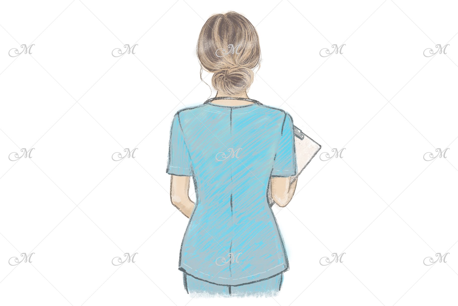 Nurse hand drawn illustration. Female health worker (645401