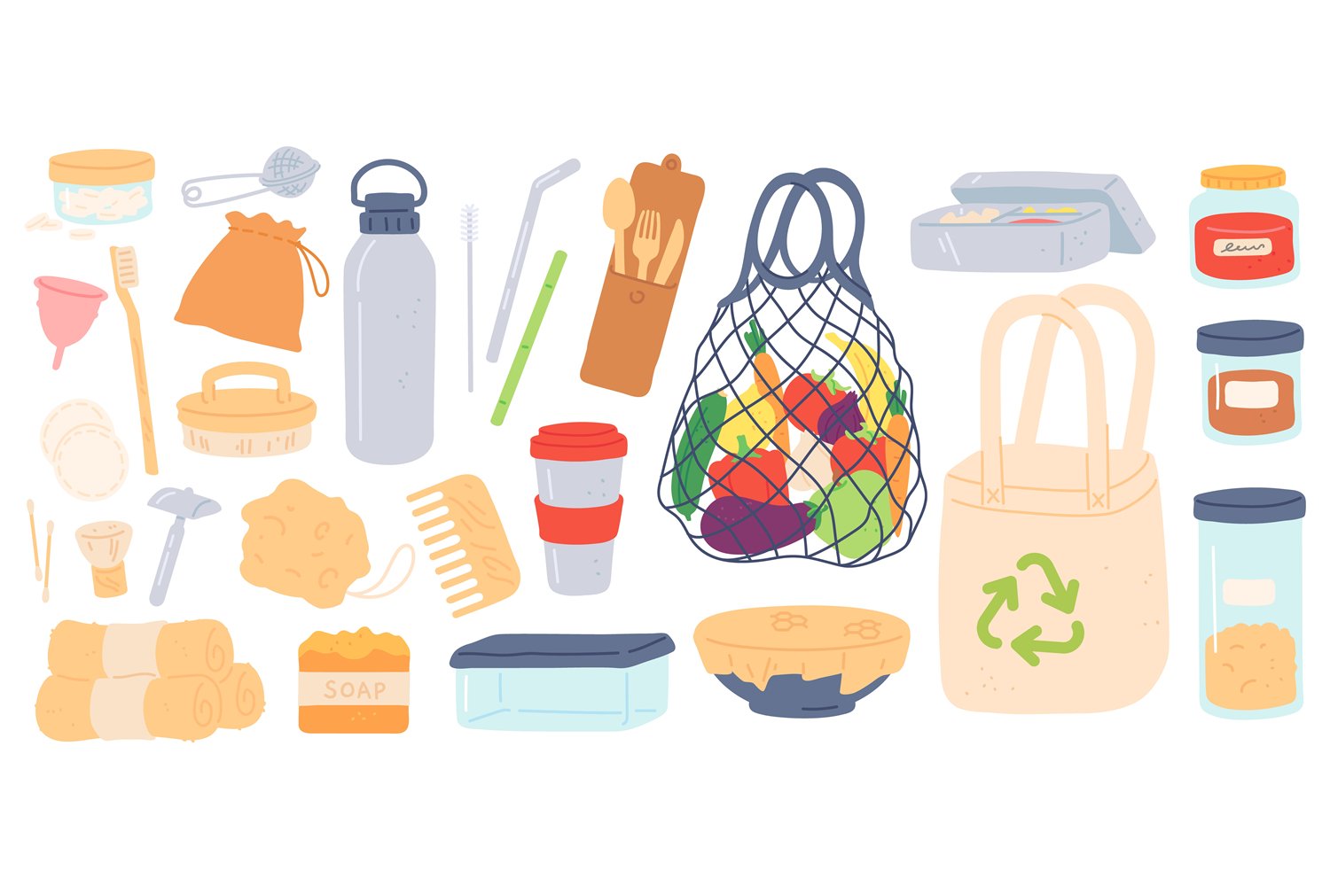 Zero waste. Reusable, plastic free and eco friendly products (1176256 ...