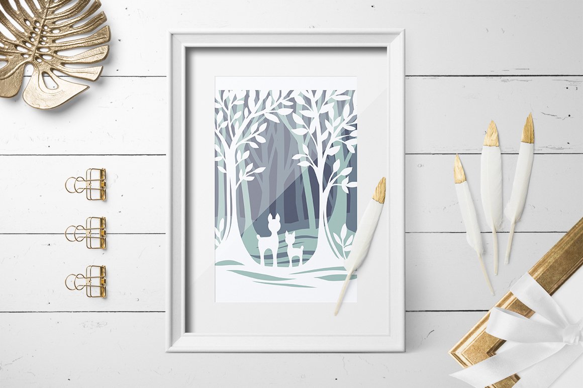 Layered papercut paper cut Forest papercut
