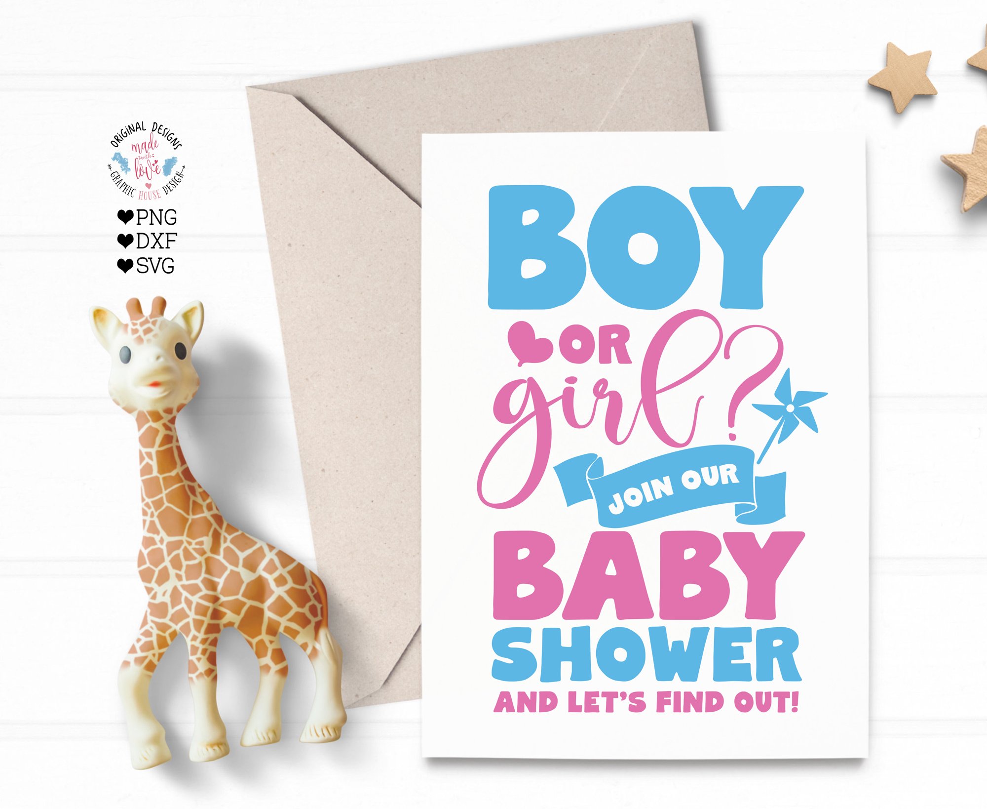 Boy or Girl Baby Shower Cut File (563727) Cut Files Design Bundles