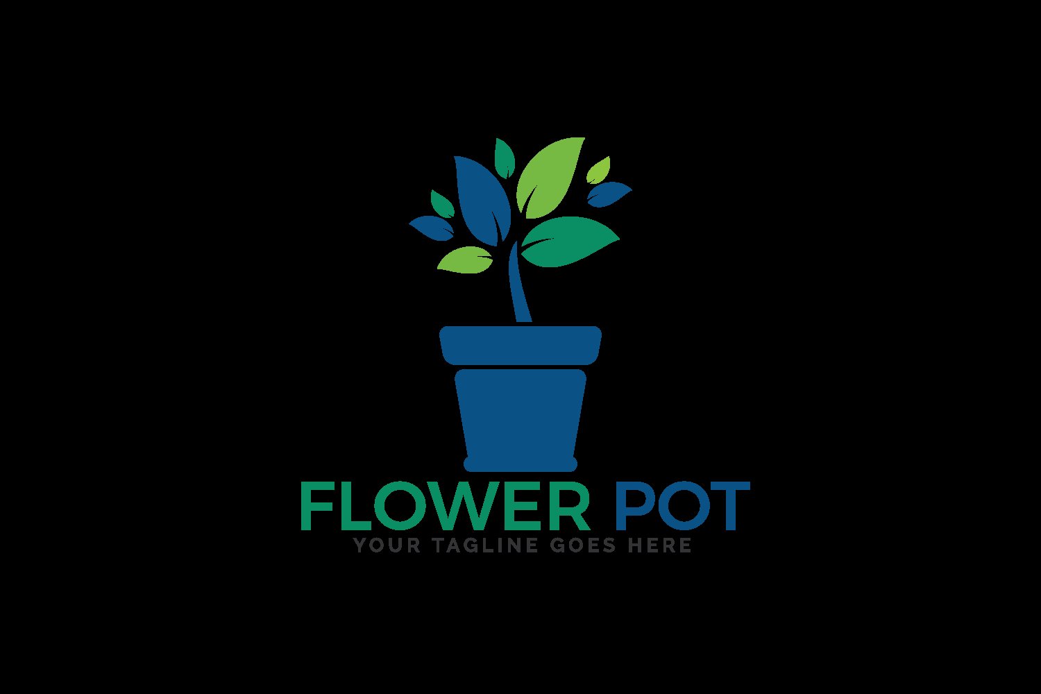 Flower Pot logo design. (319256) Logos Design Bundles