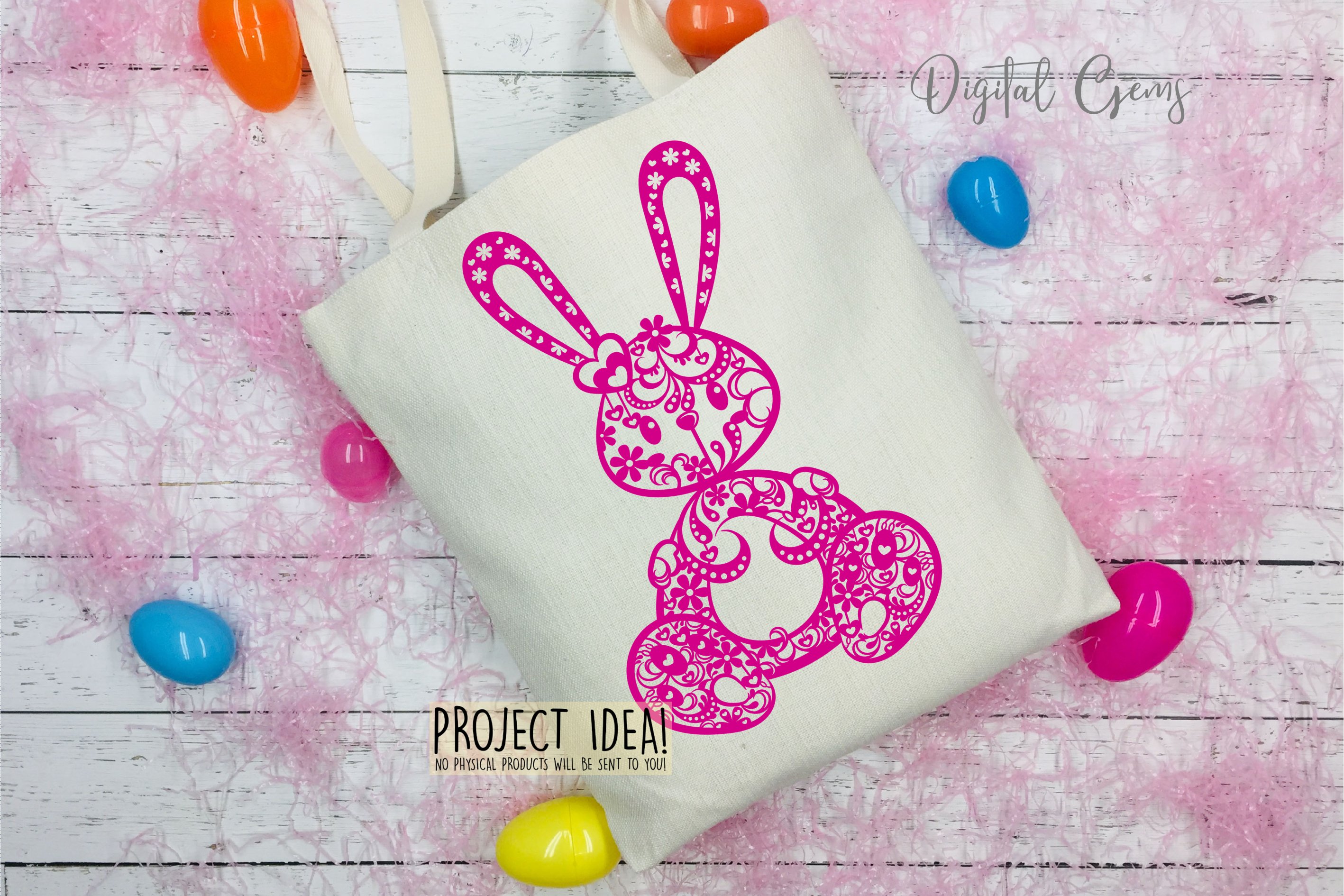 Rabbit paper cut design. SVG / DXF / EPS / PNG (347108)