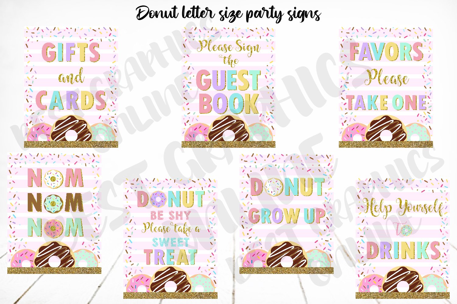 Donut birthday party table signs Donut Grow up (1093660) donut-birthday-party-table-signs-donut-grow-up-1093660