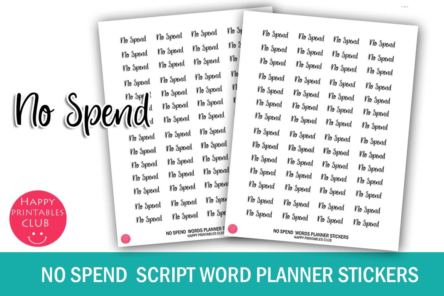 no spend planner sticker i script words planner stickers 481486 stickers design bundles