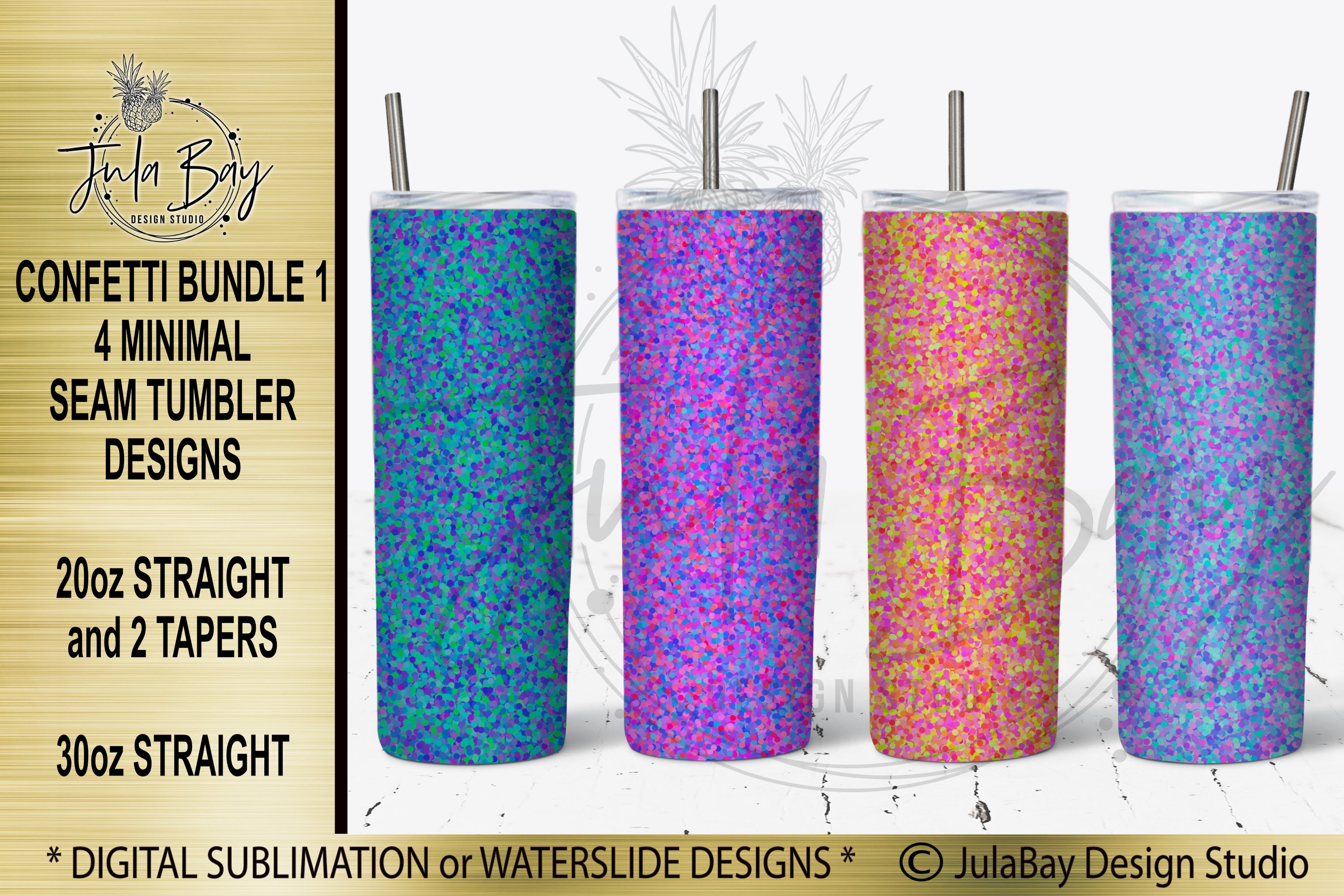 20oz Skinny Tumbler Designs BUNDLE Confetti Tumbler Wraps (1191847