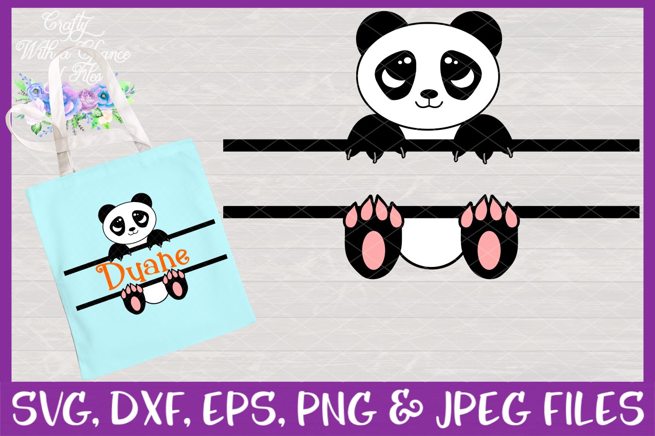 Split Panda Monogram SVG - Animal Design (205126) | SVGs | Design Bundles