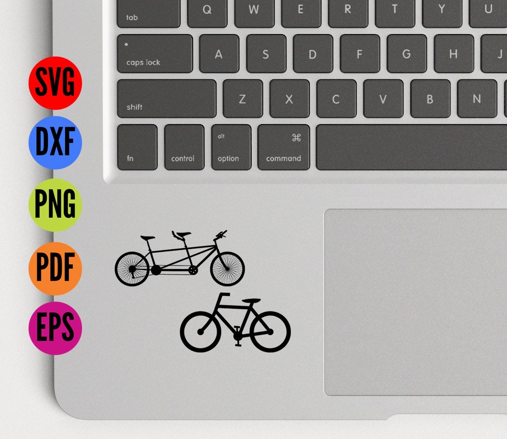 Tandem Bike and Single Bike SVG Cutting File (58350) SVGs Design