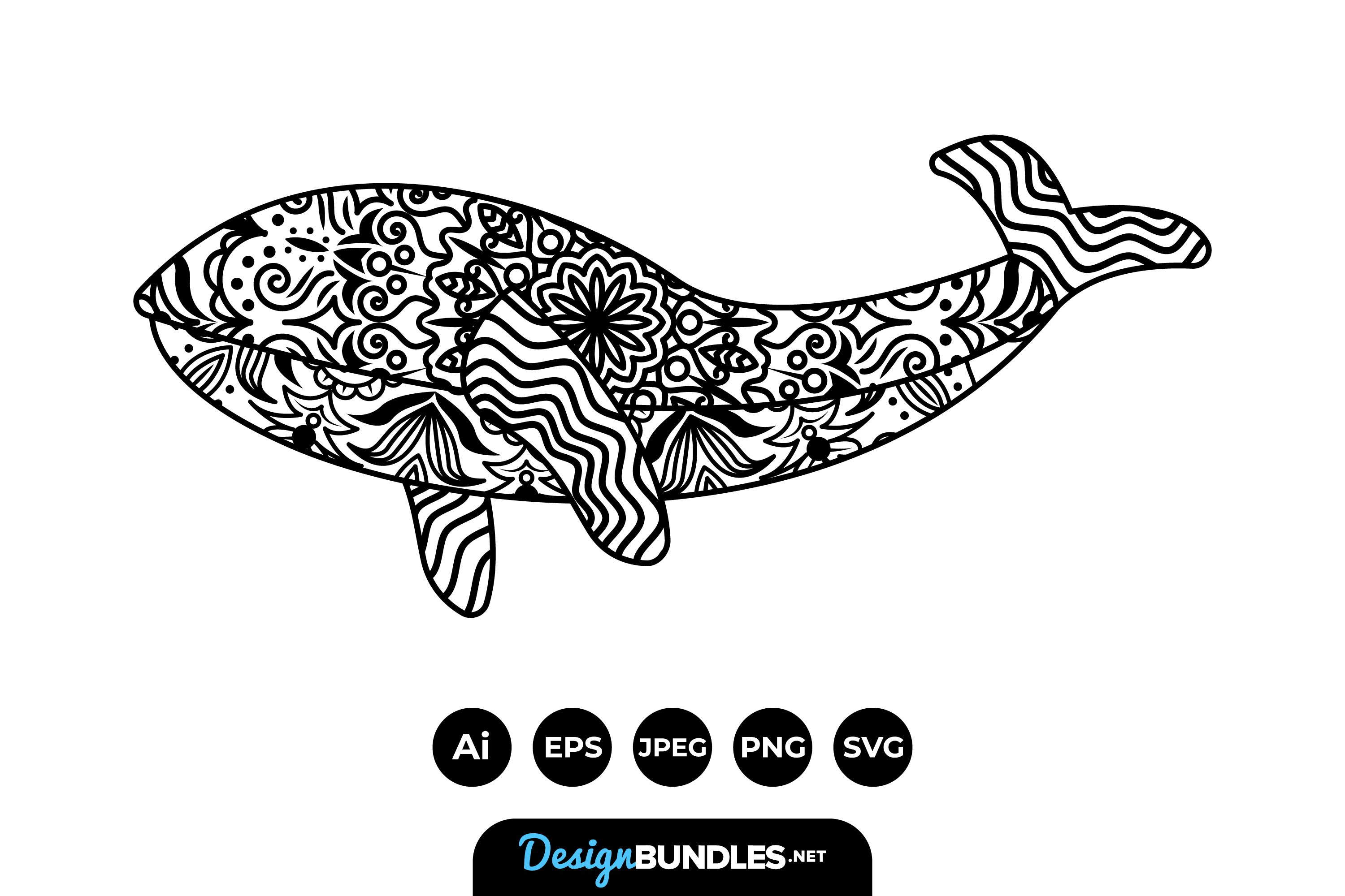 Download Layered Whale Mandala Svg Design - Layered SVG Cut File