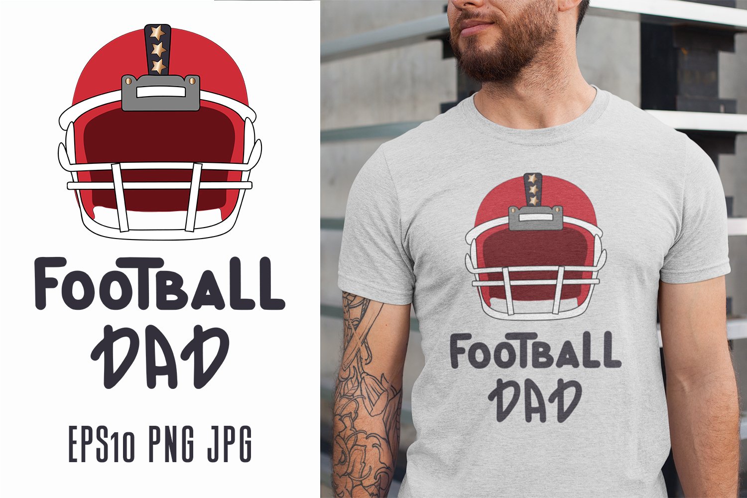 Happy Father's Day. Football Dad quote with helmet. (686403