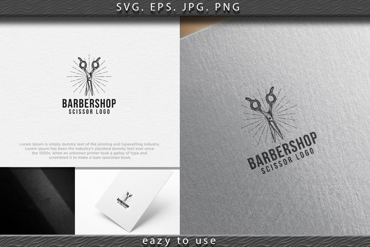 scissor vintage hand drawn barber shop logo design inspirati 689970 logos design bundles design bundles