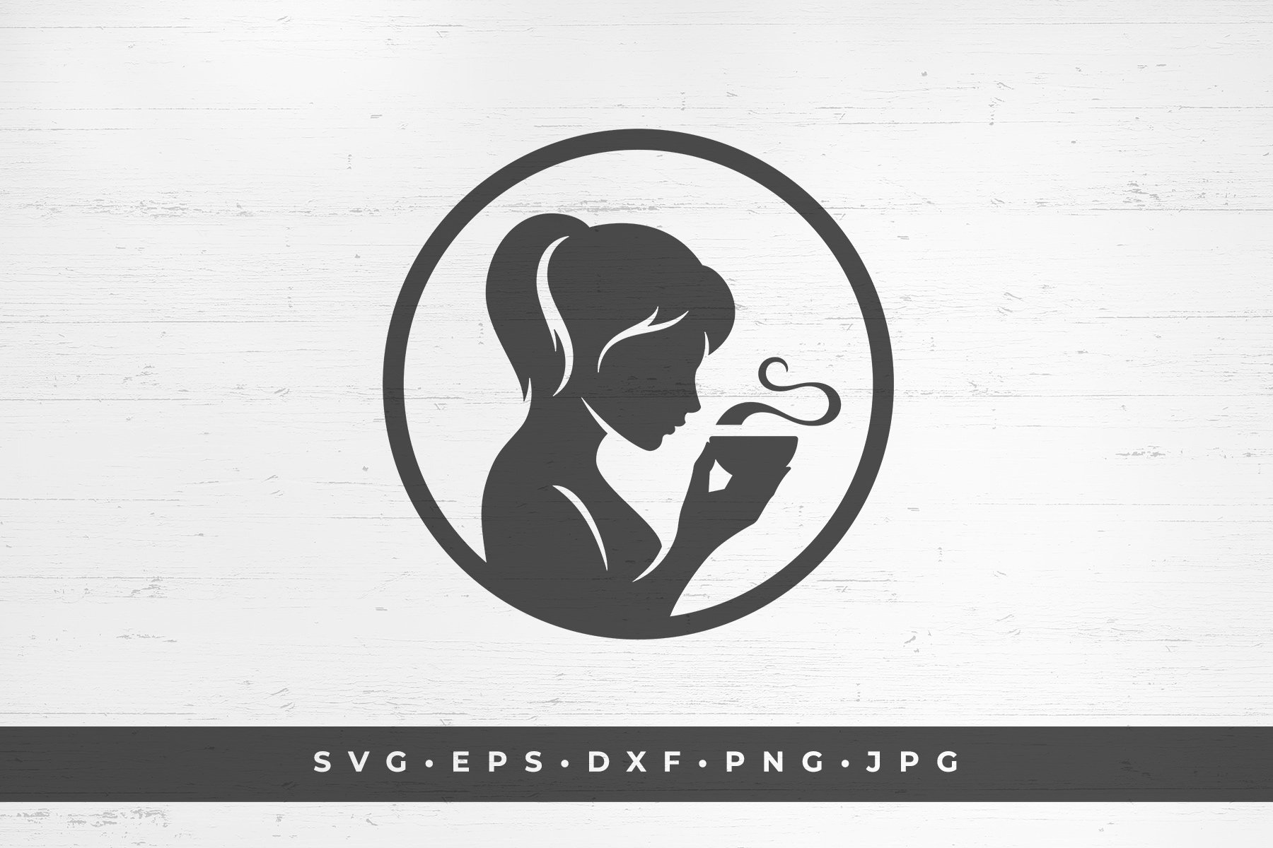 Download Silhouette Of A Girl Drinking Coffee Icon Isolated On White 927880 Illustrations Design Bundles