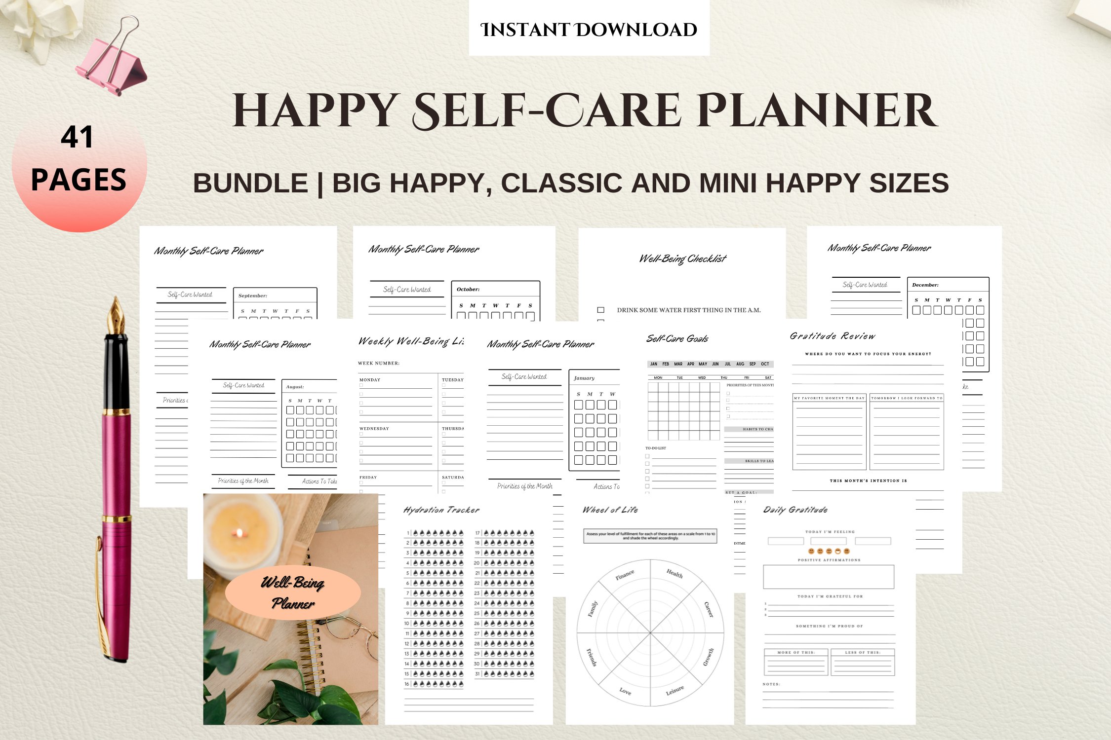 HAPPY Self-Care Journal for Wellbeing