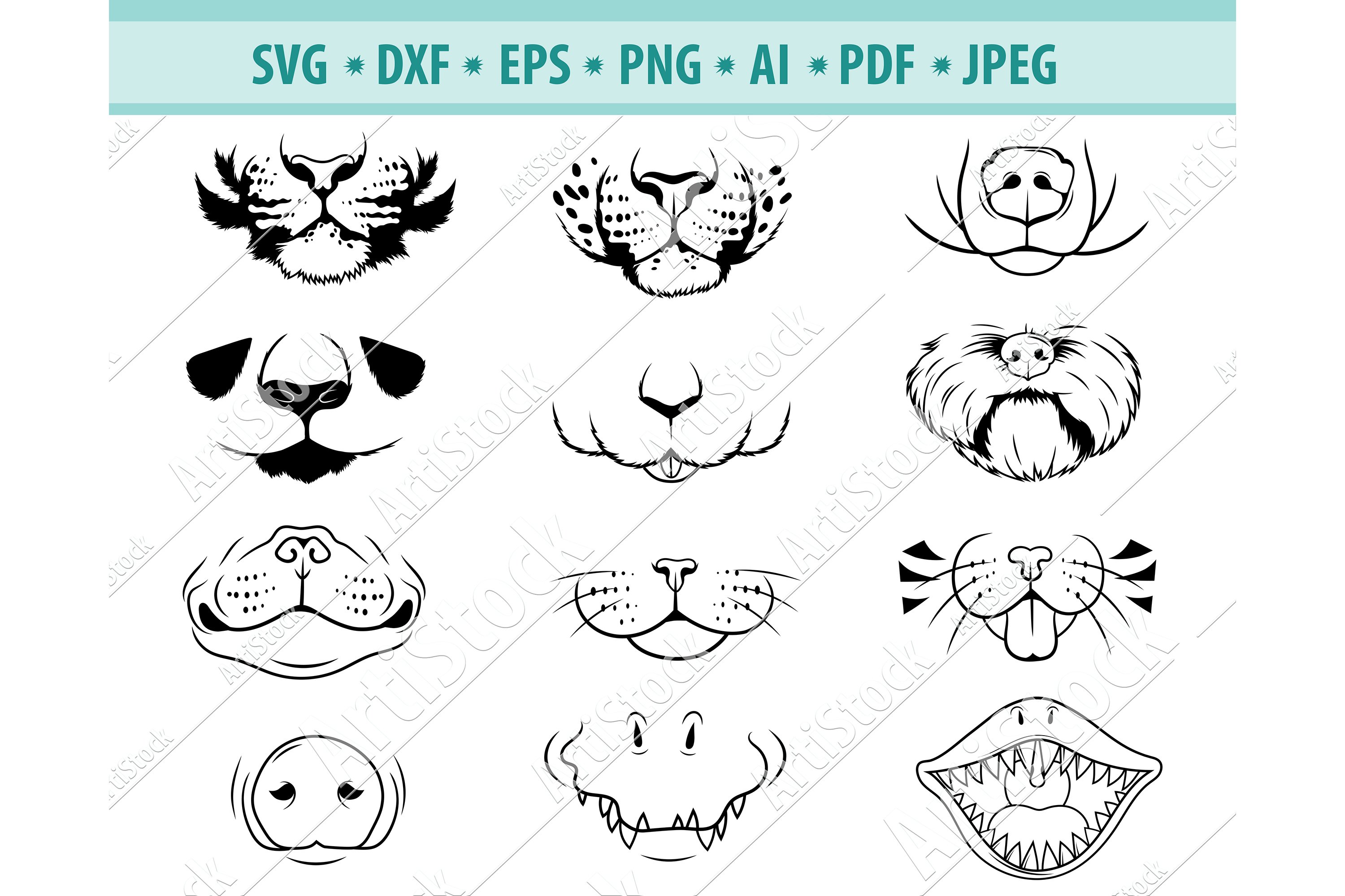 Animal SVG eps Face Svg 60 OFF dxf Face Animal Clipart Animal
