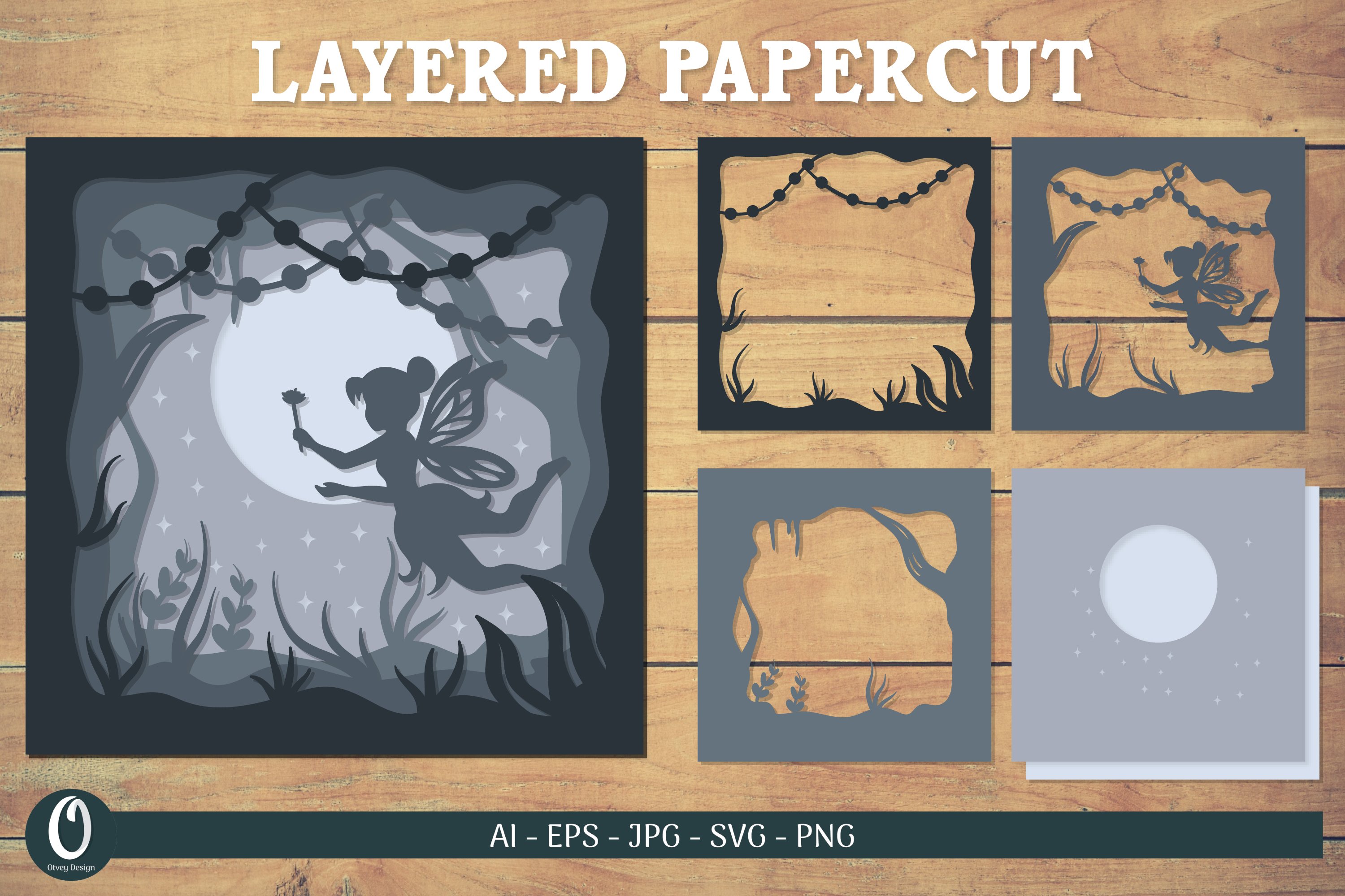 ①Rabbit-PaperCutting- Layered Papercut, Paper Cut 3D Forest Shadow Box SVG
