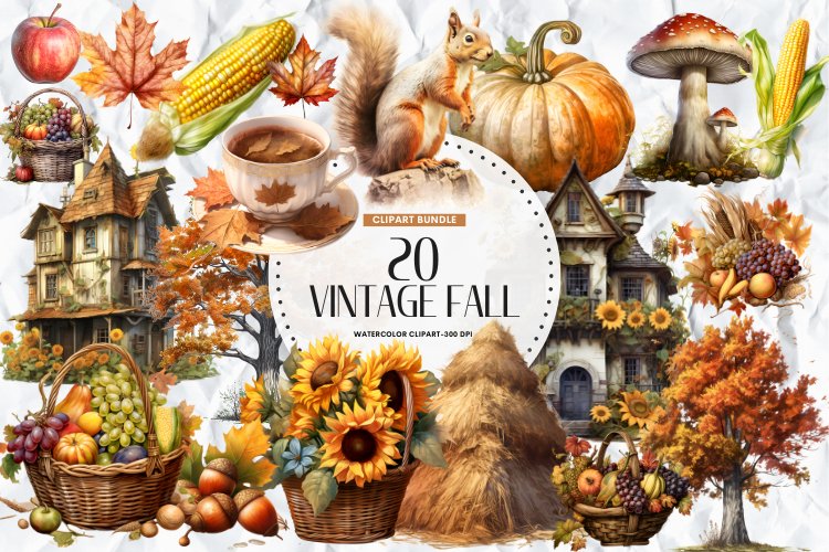 Vintage Autumn Clip Art