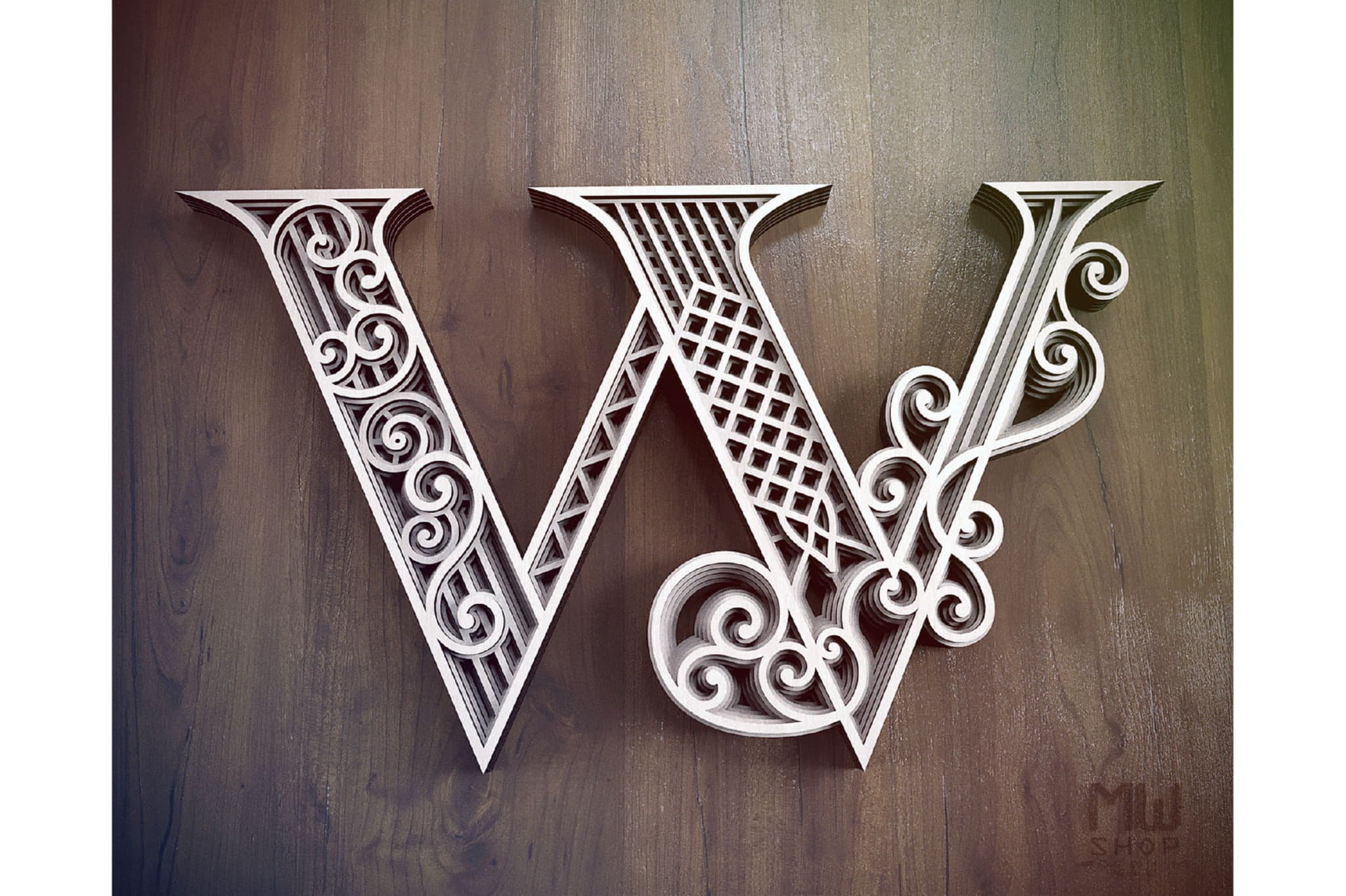 Layered Letter W, Layered letters SVG, Multilayer Letters (578925 ...