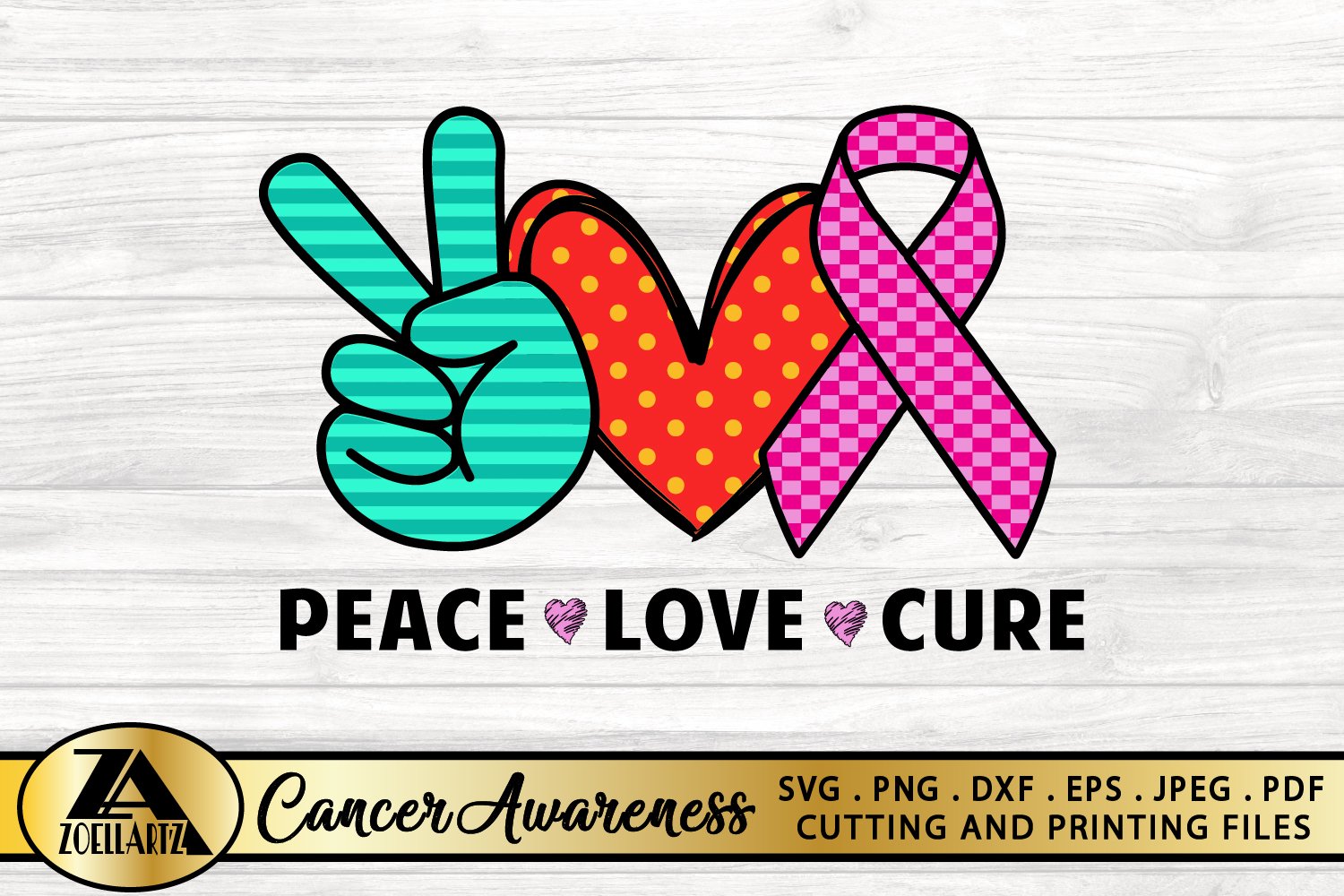 Breast Cancer Awareness SVG Peace Love Cure SVG Pink Ribbon (920754
