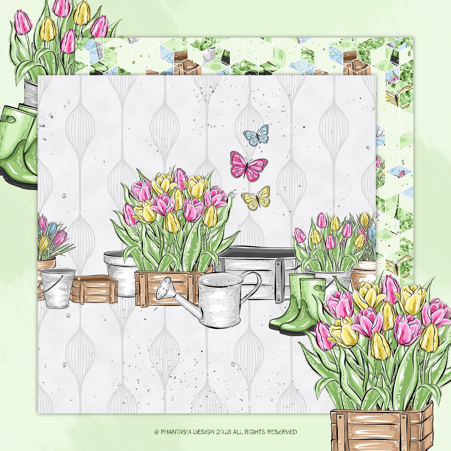 Spring Digital Paper (278563) | Patterns | Design Bundles