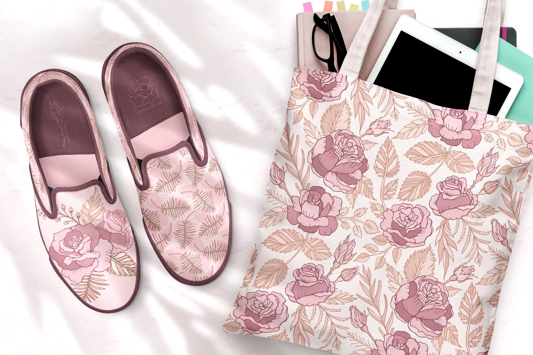 Rose Flower Patterns & Clipart (478153) Illustrations Design Bundles