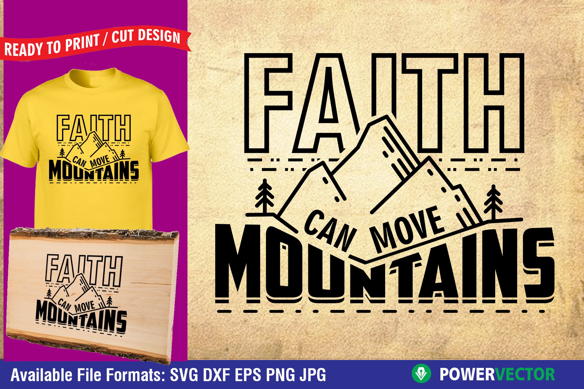Faith Can Move Mountains Bible Verse SVG DXF EPS Design (552208