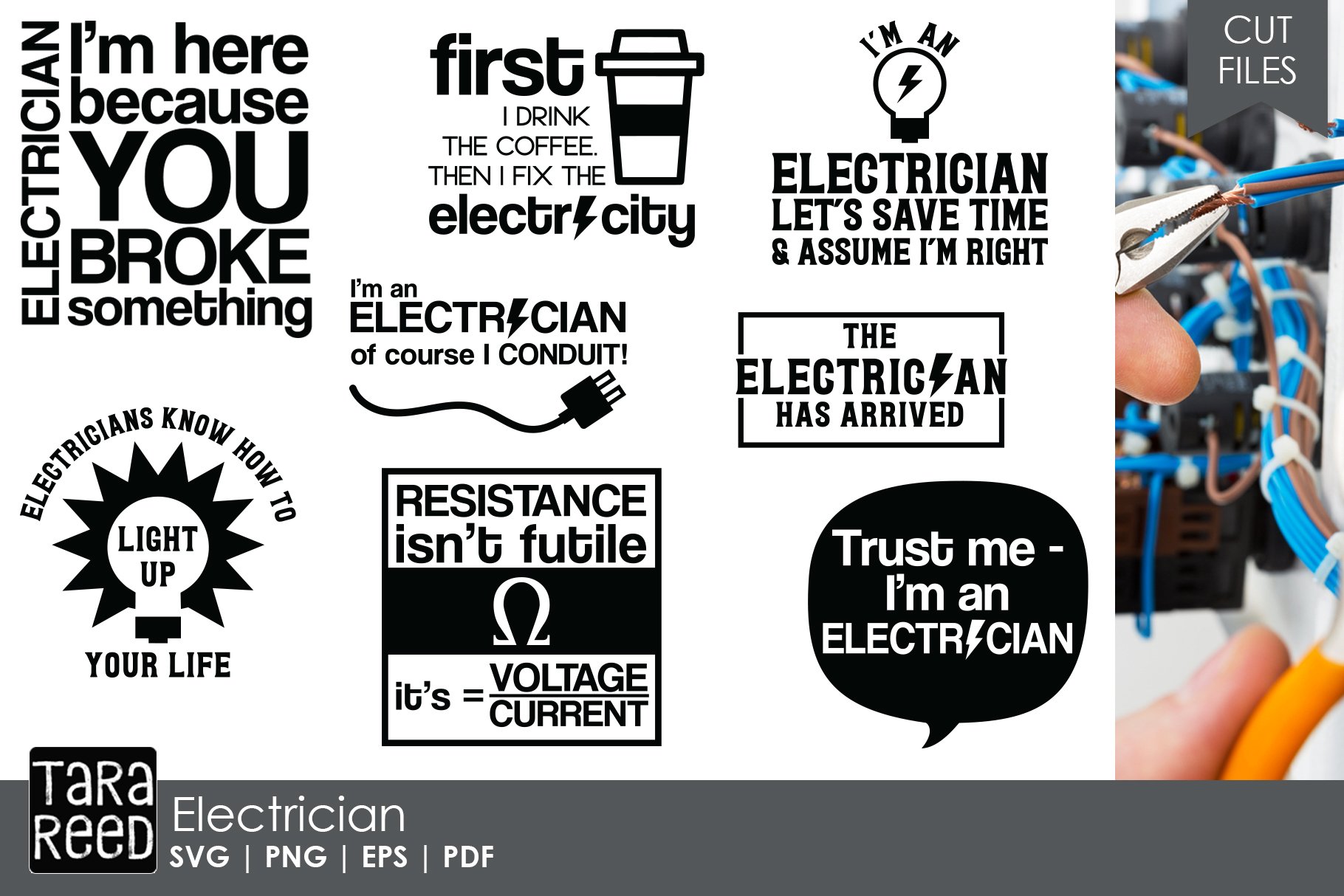 Electrician SVG and Cut Files for Crafters (189559) Cut Files