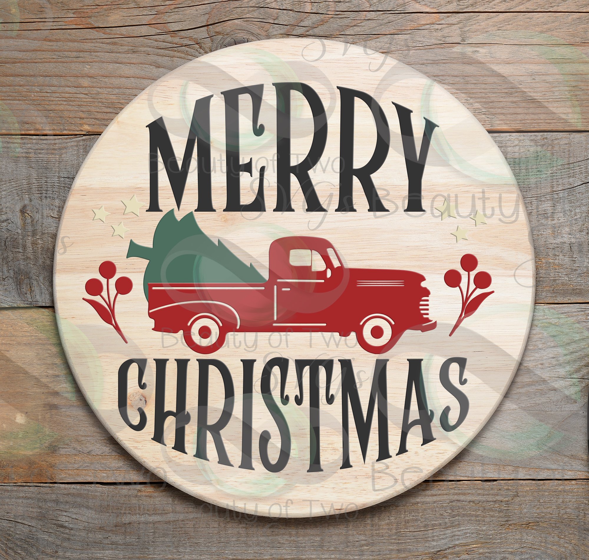 Merry Christmas Ornament Red Vintage Truck svg Christmas svg (367974