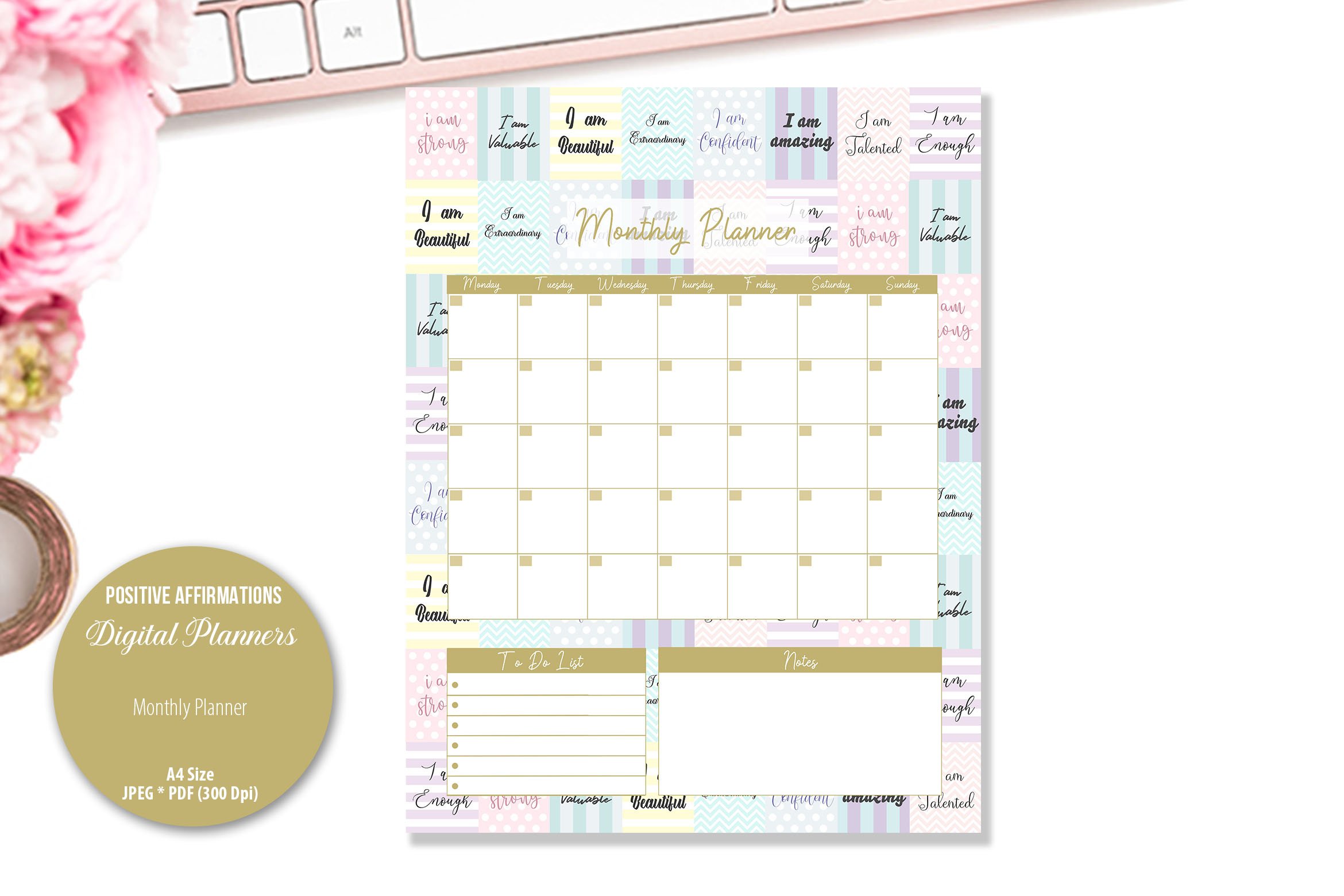 Positive Affirmations Digital Planner