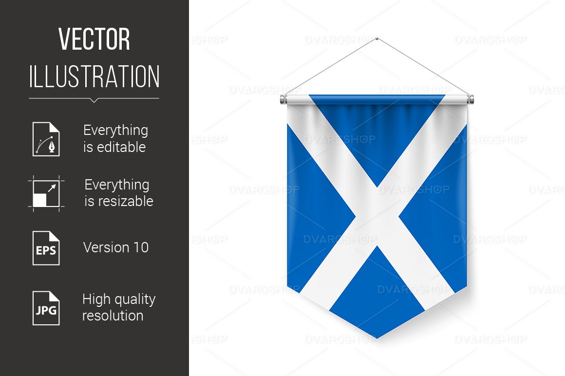 Pennant Flag Icon of Scotland