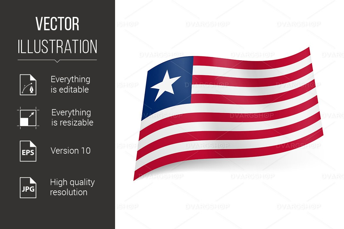 State flag of Liberia. (2037693) Vectors Design Bundles