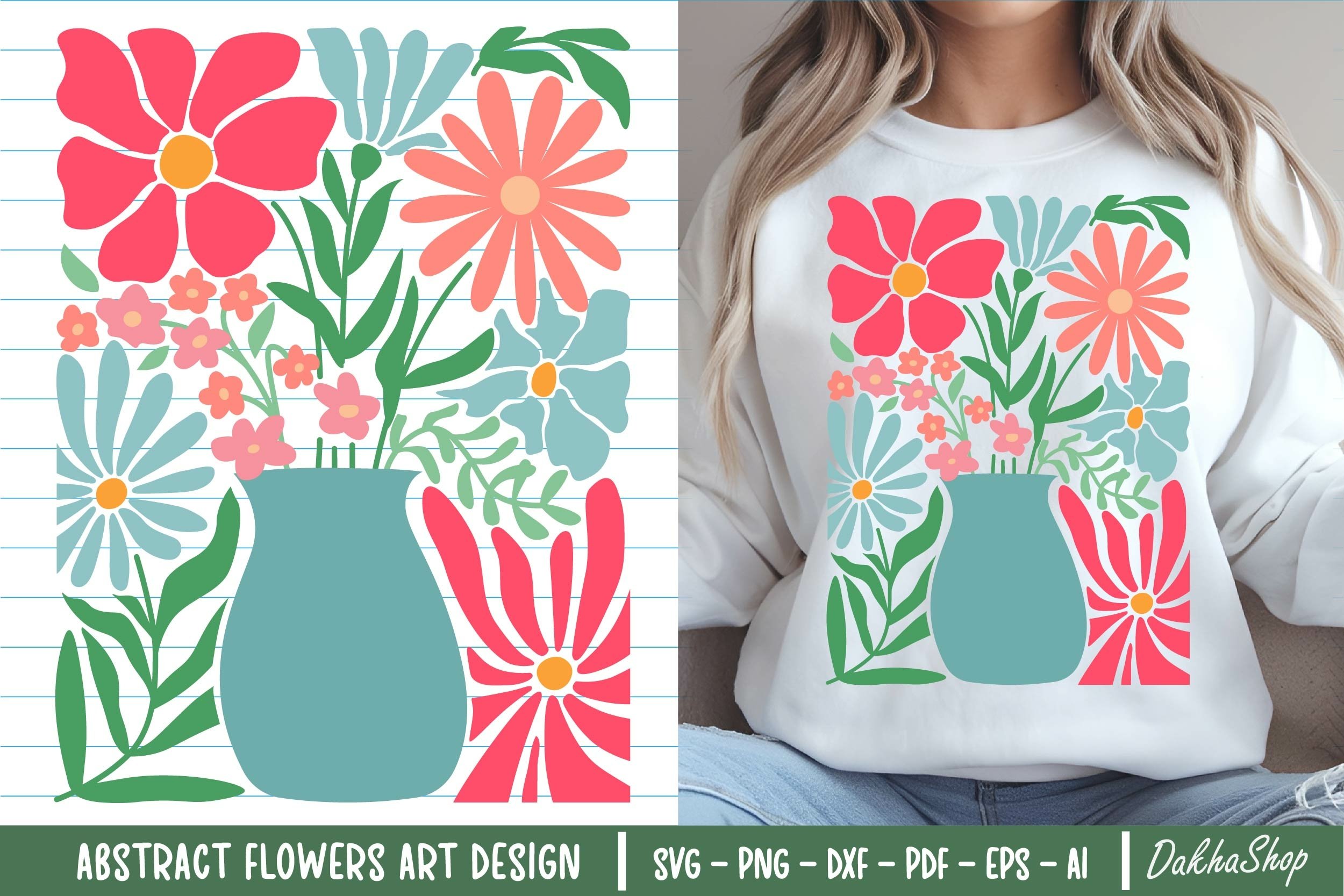 Boho Flower SVG Abstract Flowers SVG Reto Boho (5211768)