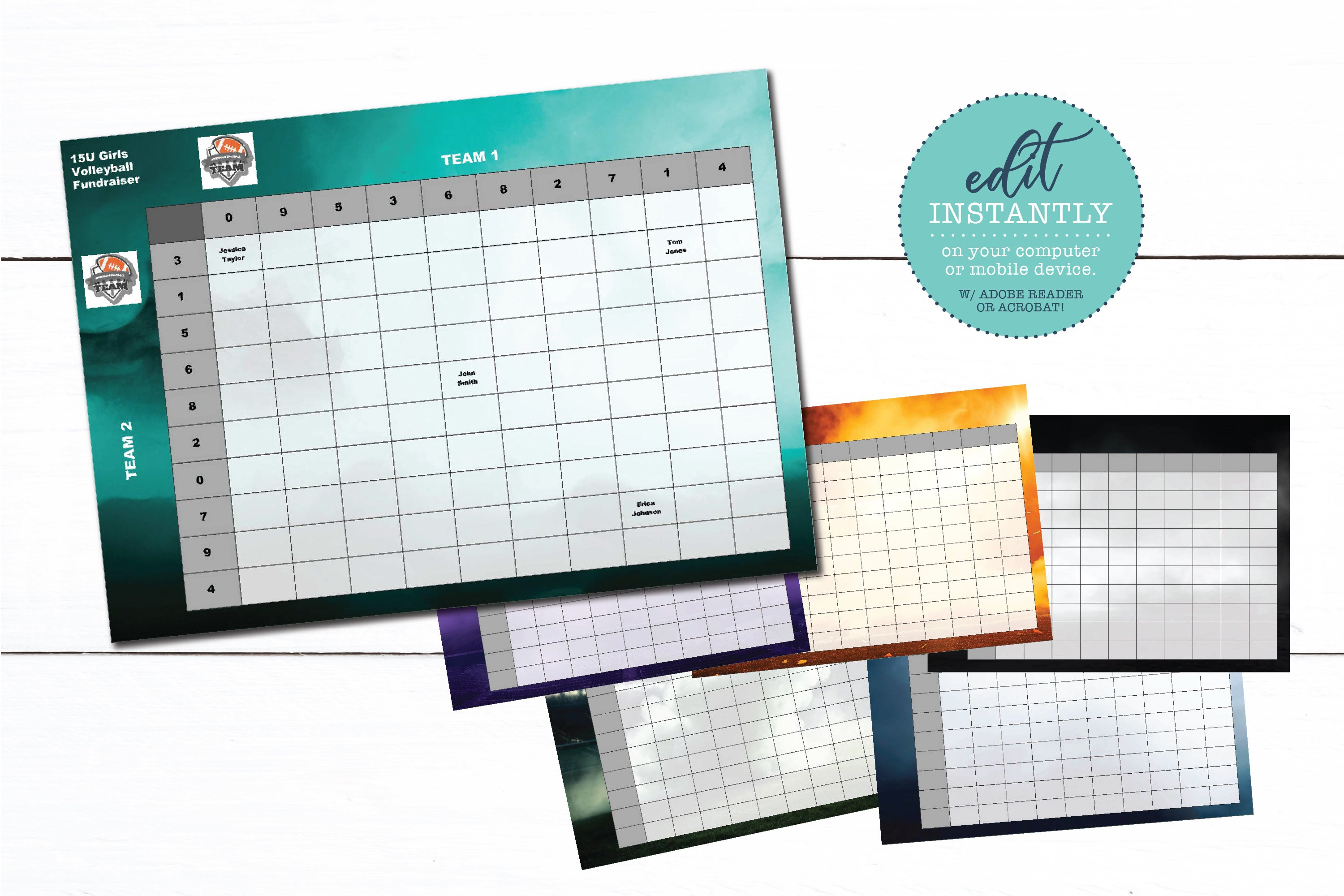 Football Board Template SUPER BOWL FOOTBALL SQUARES 🏈 🟪50 A