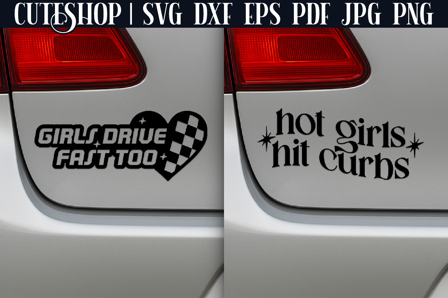 Girl Car Decal SVG | Funny Car Decal SVG for Cricut, image size:1500x1000