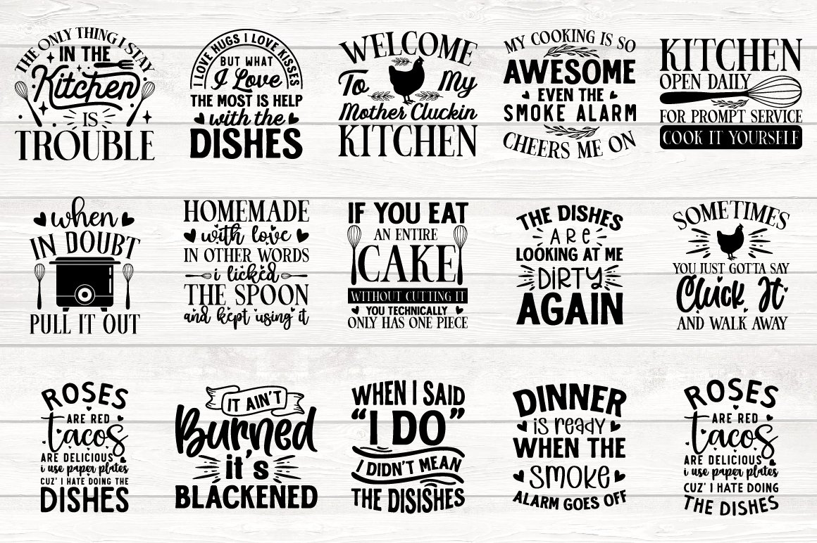 Funny Dish Towels SVG Bundle, Kitchen SVG Bundle, image size:1160x772