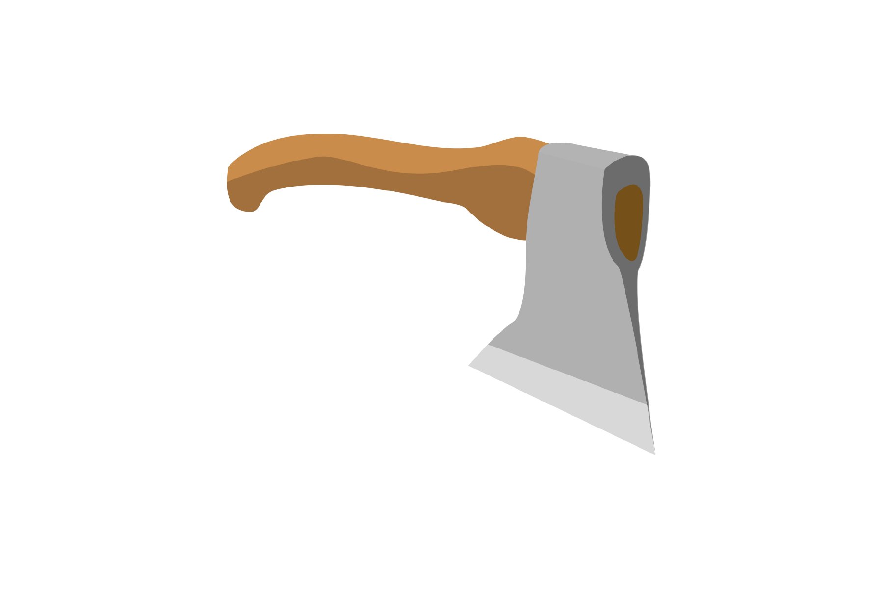 Axe with a wooden handle flat design illustration