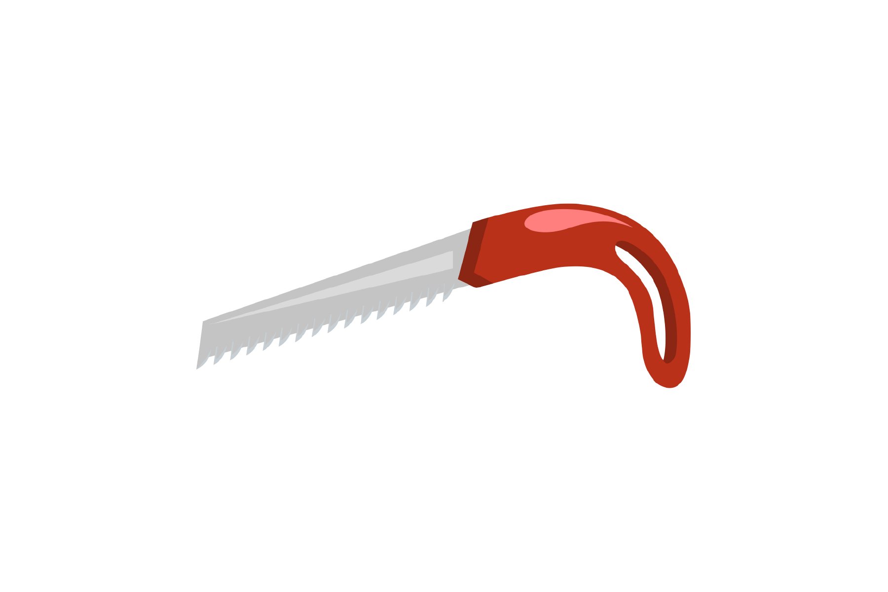 Hand saw flat illustration isolate on a 