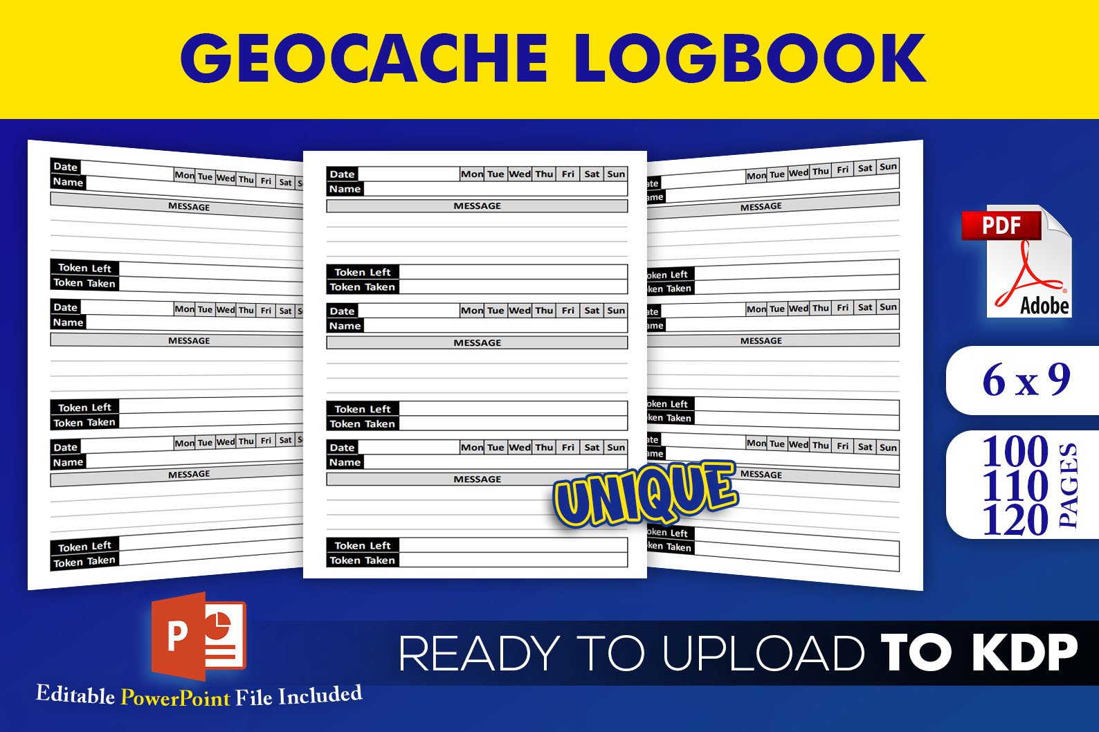 Geocache Log Book Printable Sheet | KDP Interior Template geocache-log-book-printable-sheet-kdp-interior-template