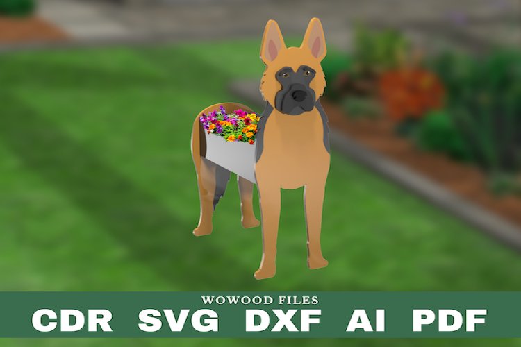 German shepherd planter pattern, dog wood planter, DIY ga