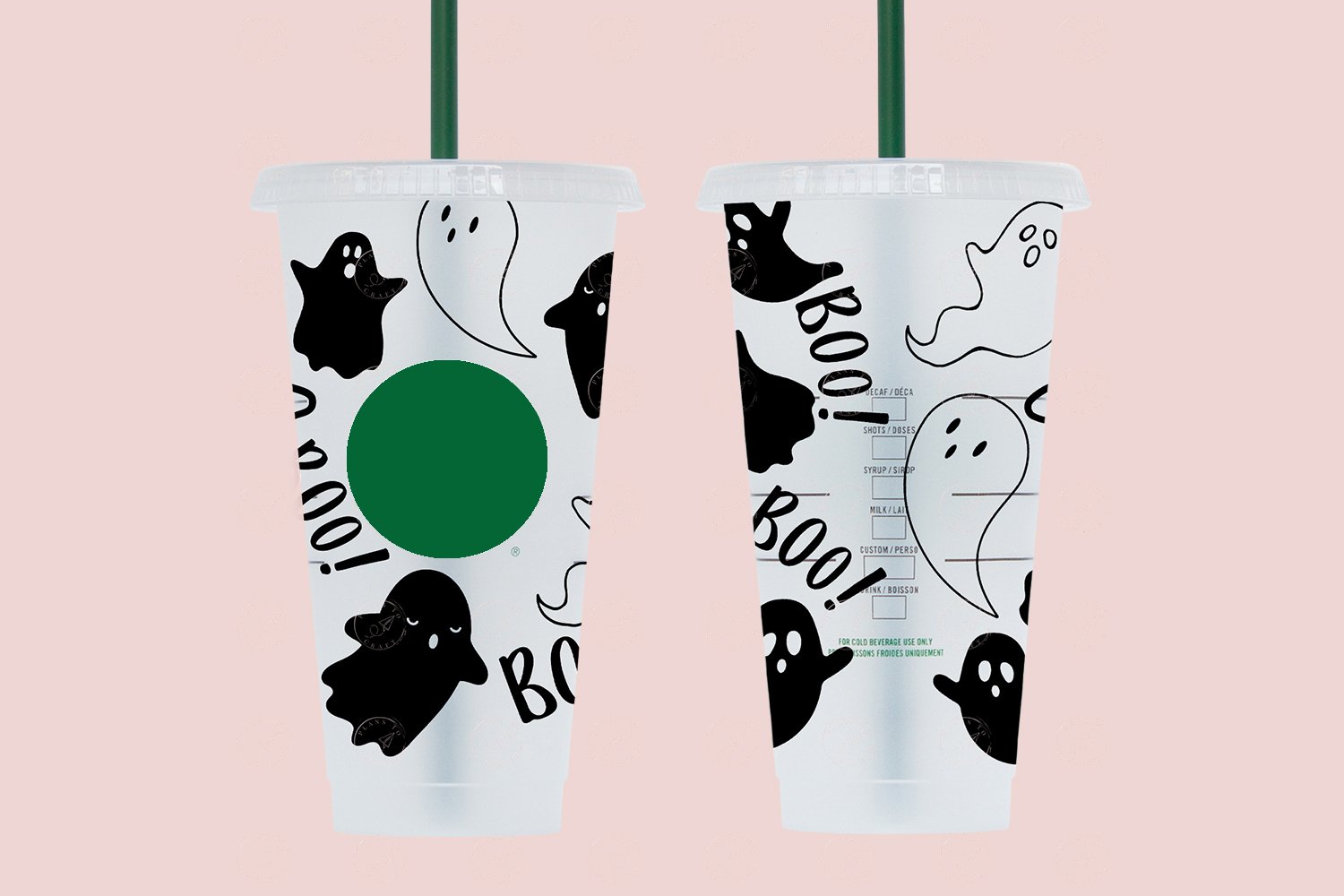 Ghost 24oz Cold Cup Wrap SVG