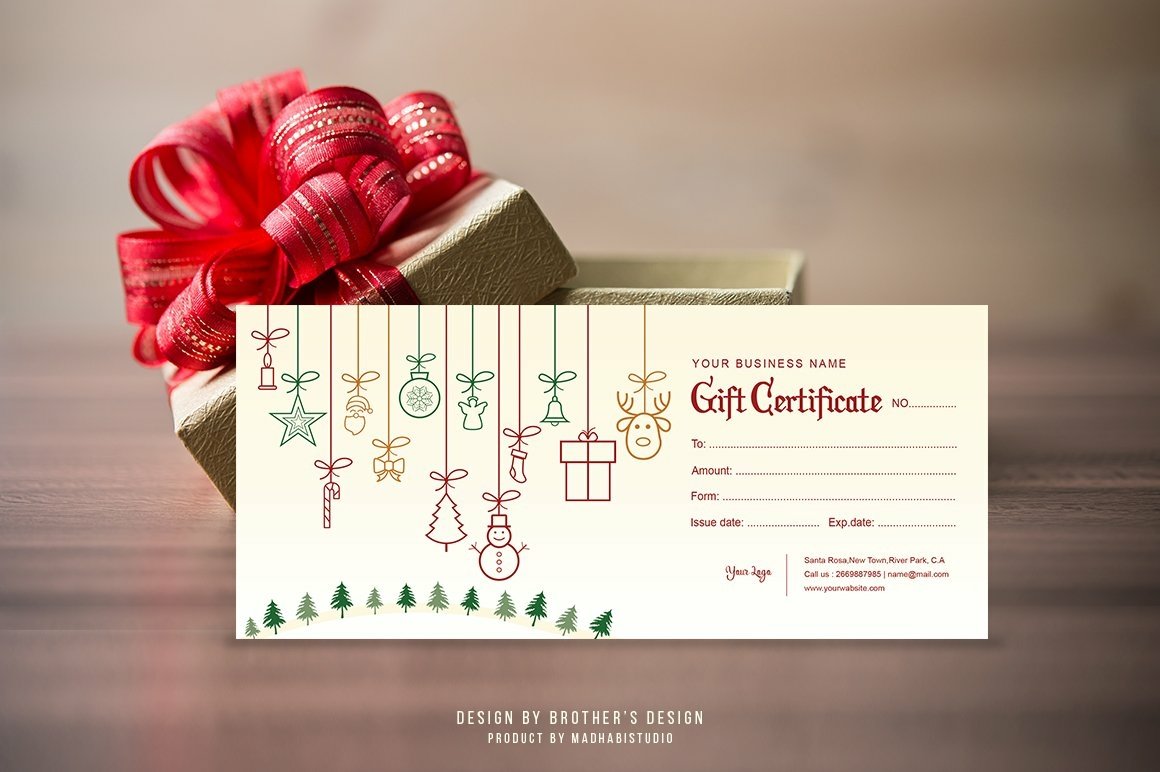 Gift Certificate Template V1 (2059810) | Customizable Templates | Design  Bundles