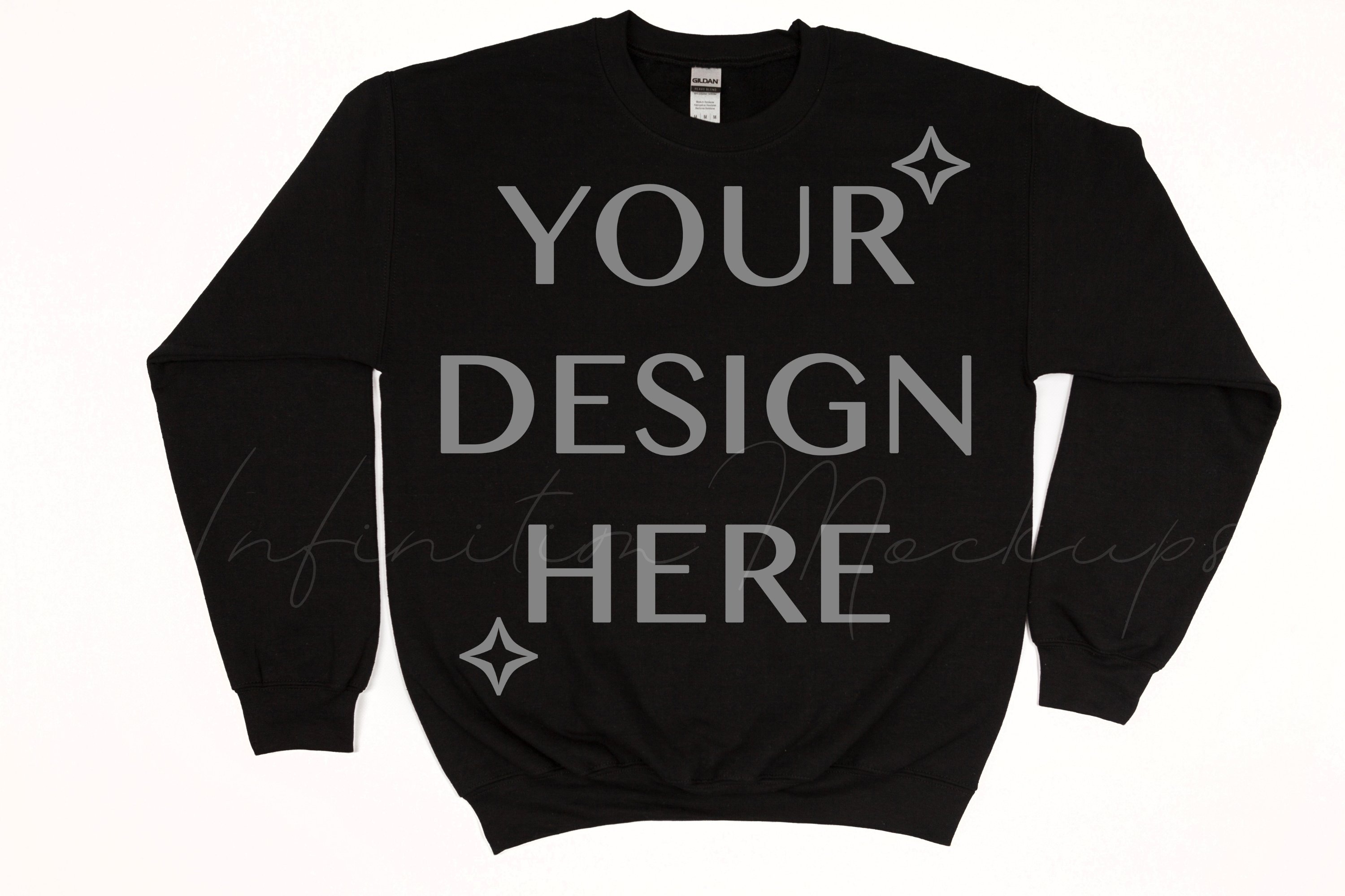 Gildan 18000 Black sweater mockup
