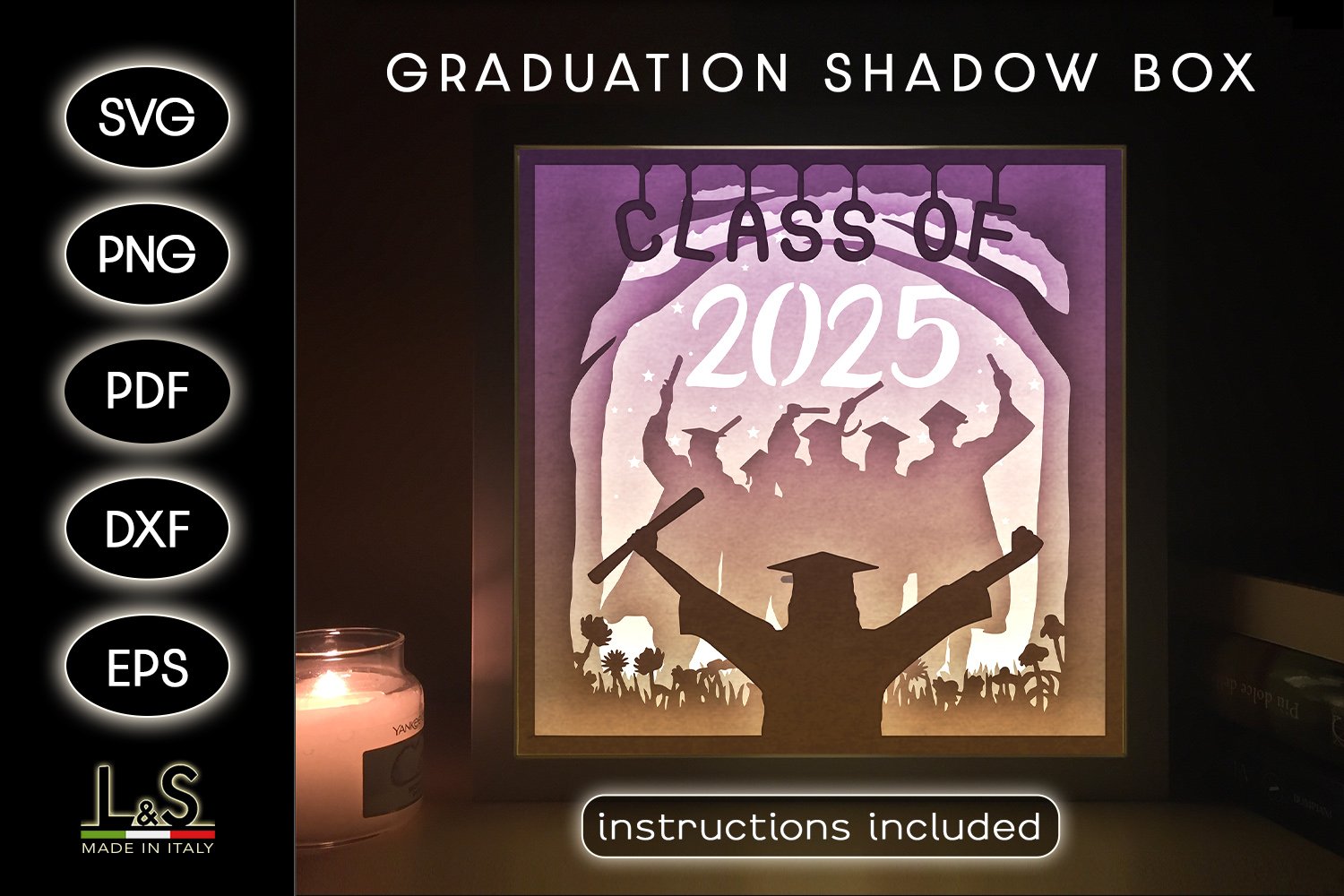 Graduation Shadow Box | 3D Paper Cut Light Box