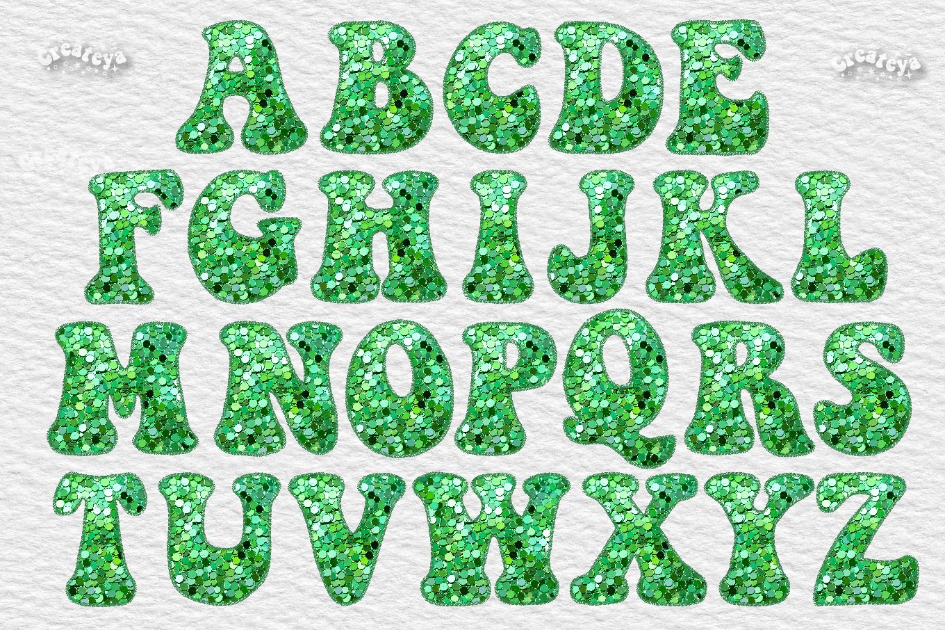 Green Glitter Display Lettering