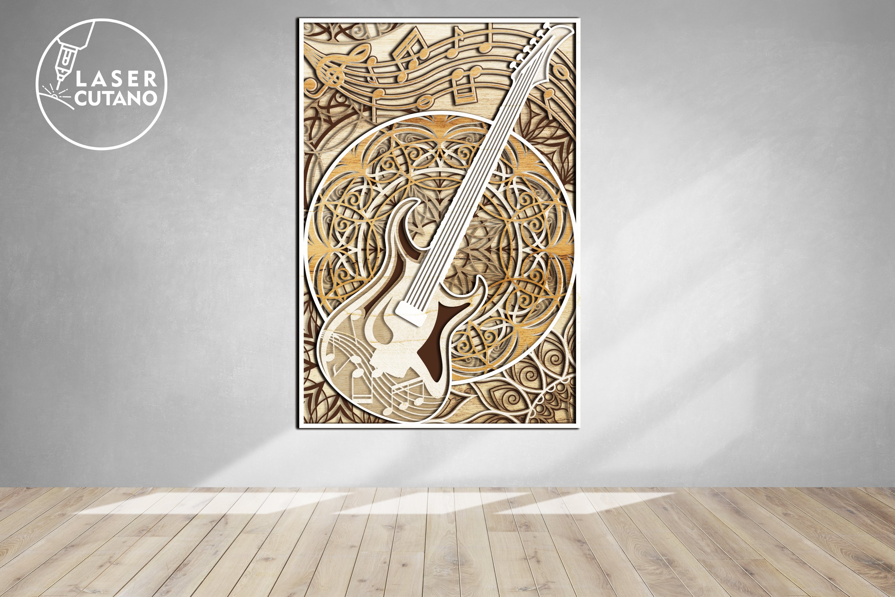 アート・デザイン・音楽 G1710 by GAFPA GUITAR Layered Cut Design, Gift, Music Art