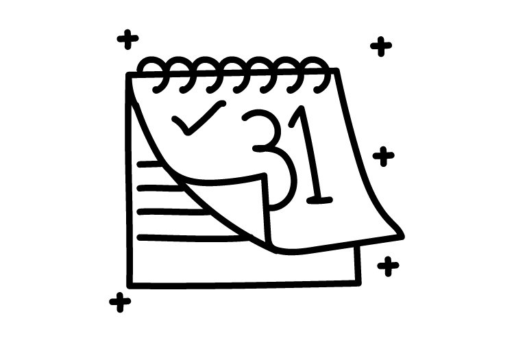 Halloween day calendar icon hand drawn design illustration