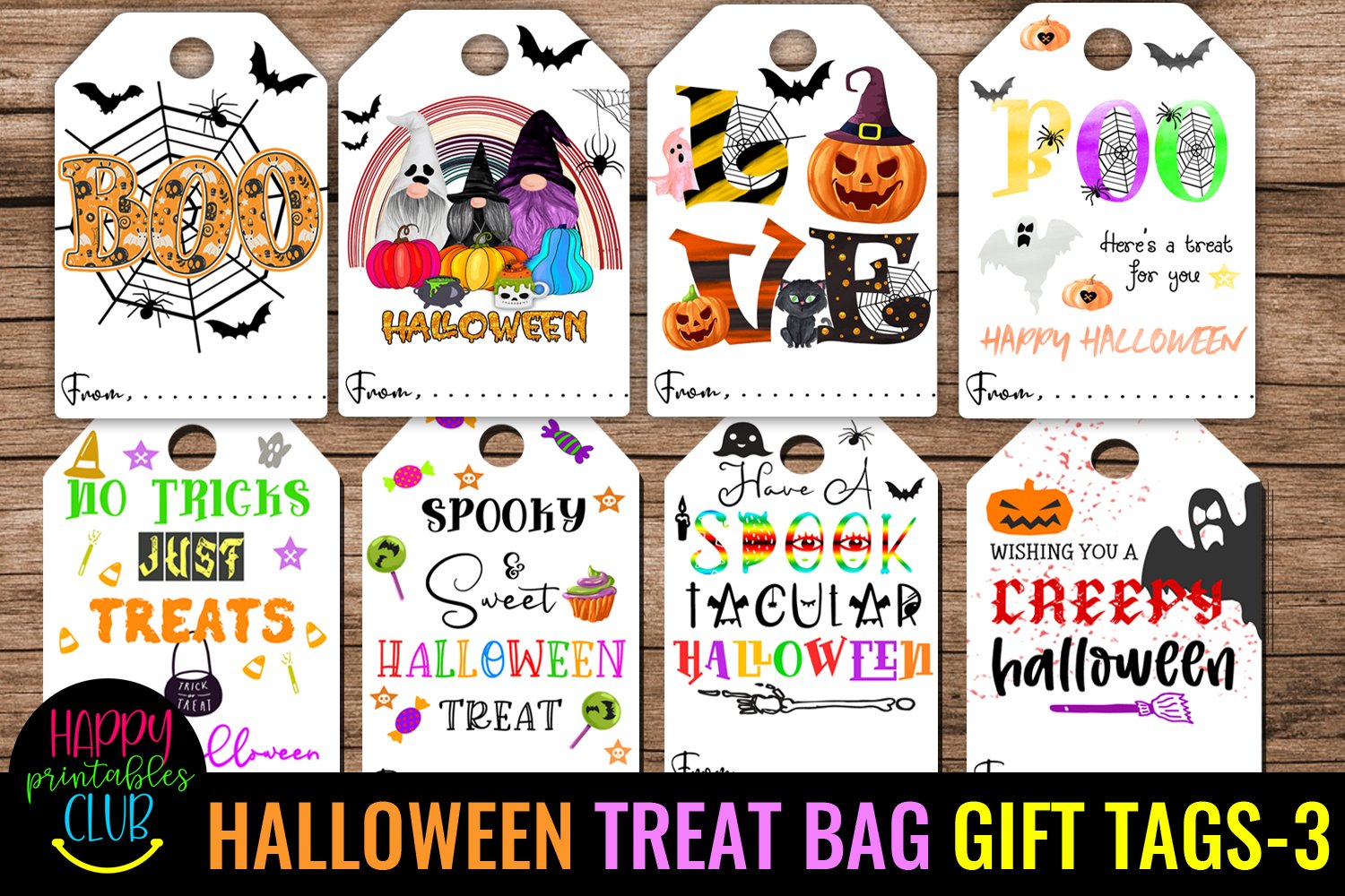 Halloween Gift Tags Labels- Halloween Treat Bag Tags