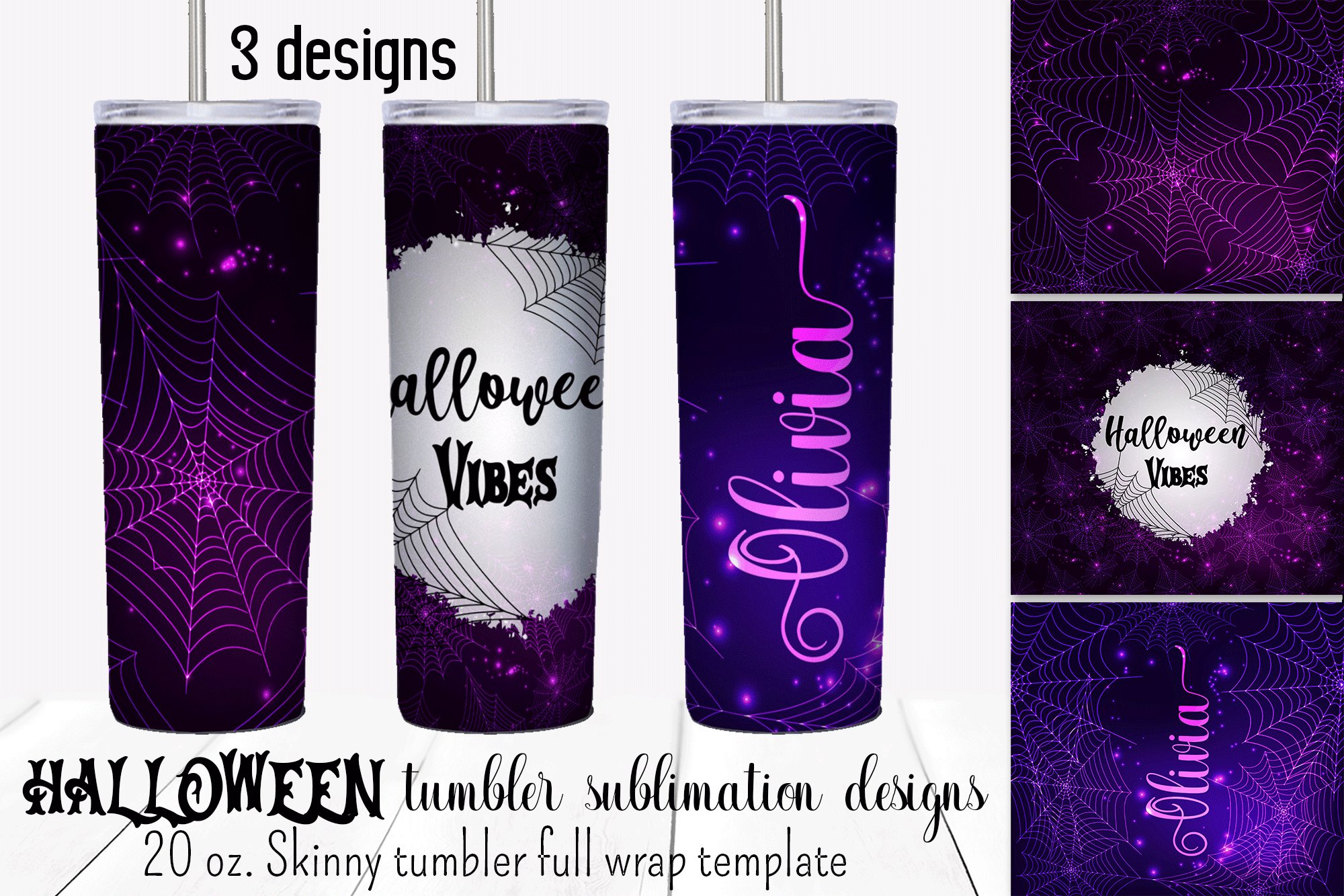 Halloween Skinny Tumbler 20 Oz PNG file Sublimation Design Art